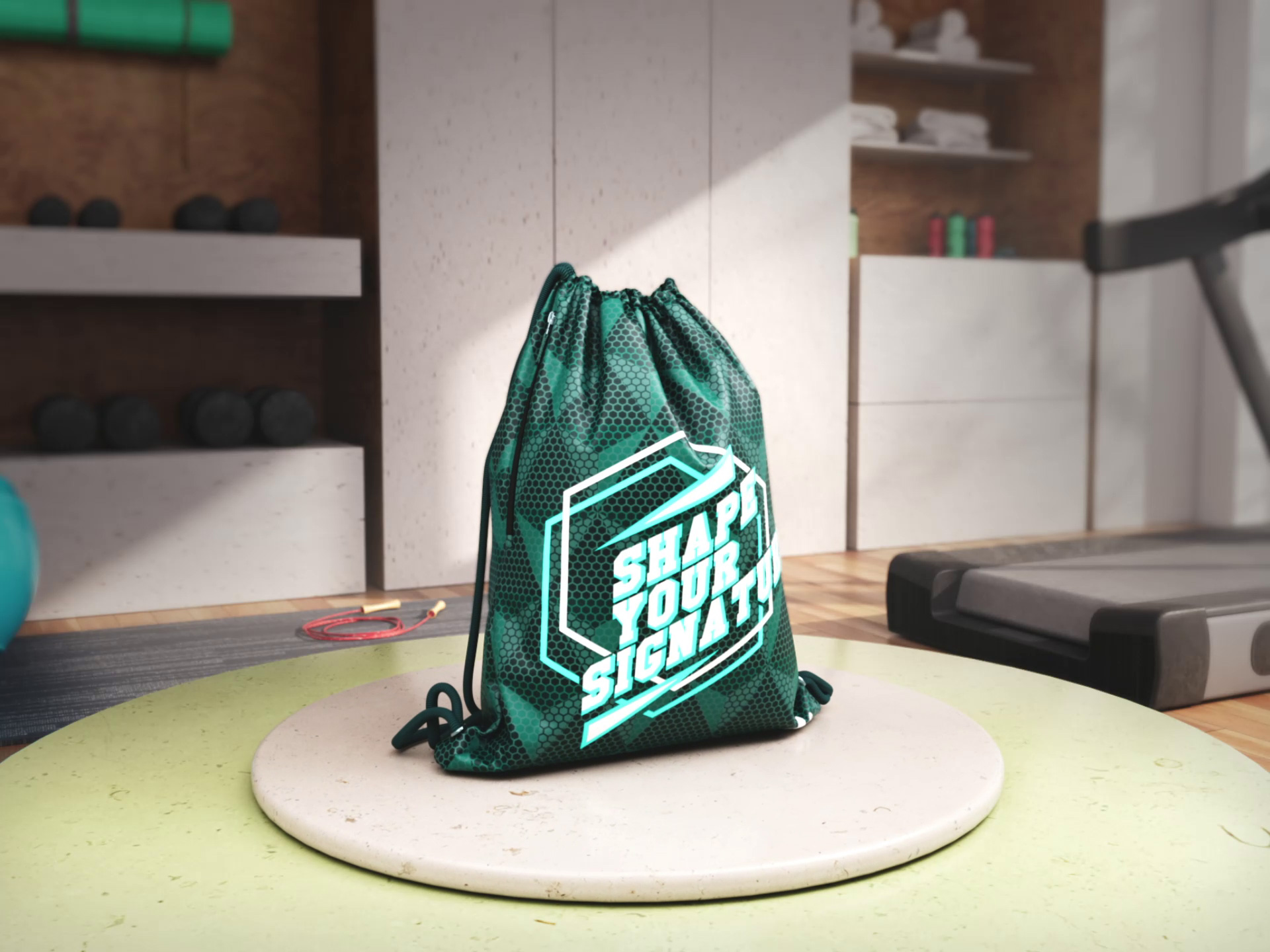 Hutter gymsack 360 spin, cinematic CGI product animation
