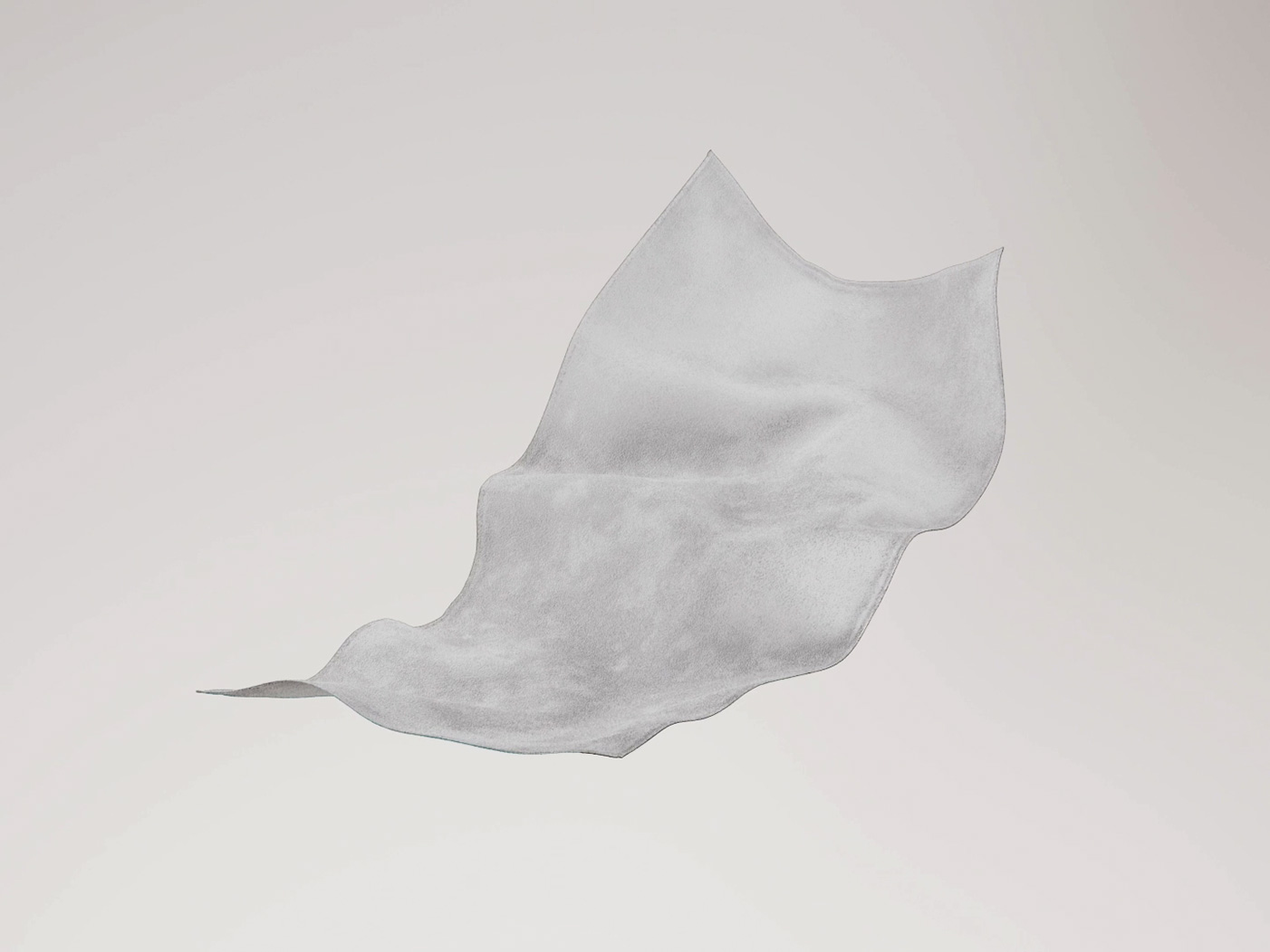 Ironman beach towel clay render drifting mid-air in a neutral studio, photoreal CGI frame