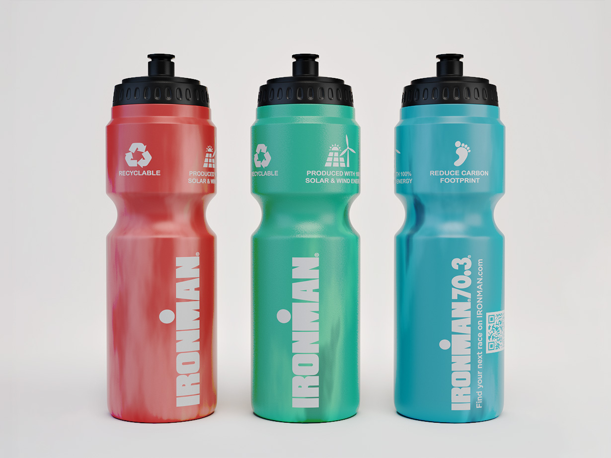 Ironman recycled squeeze bottle colour variations, photoreal CGI render
