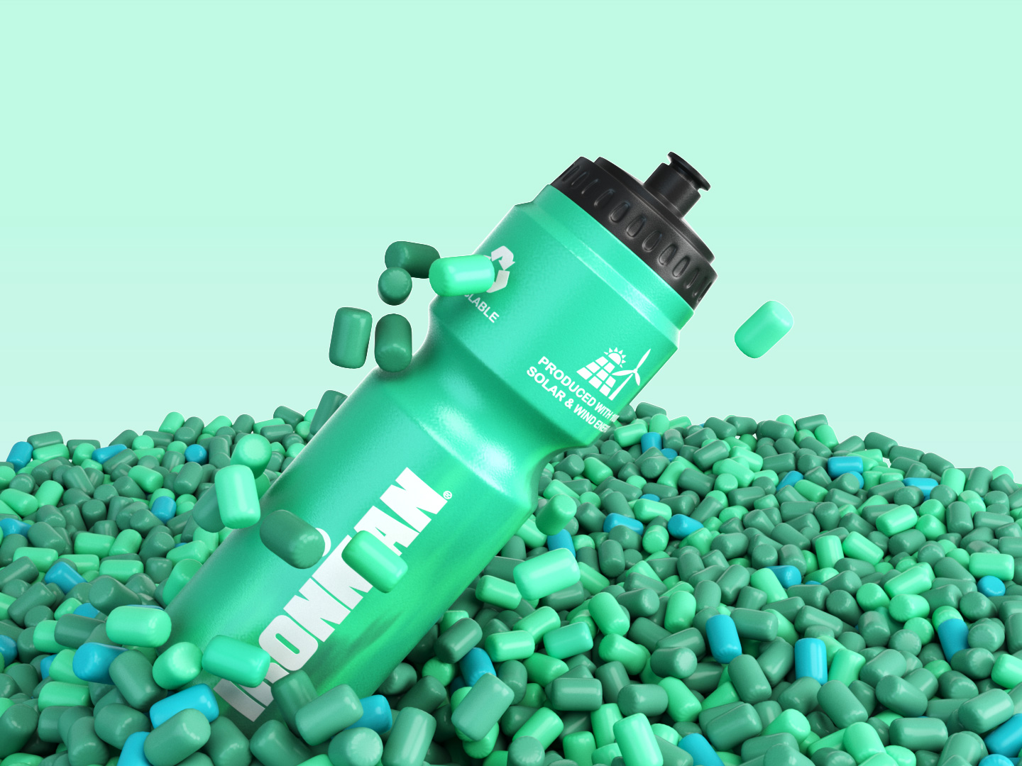 Ironman recycled squeeze bottle, morphing 3D product animation