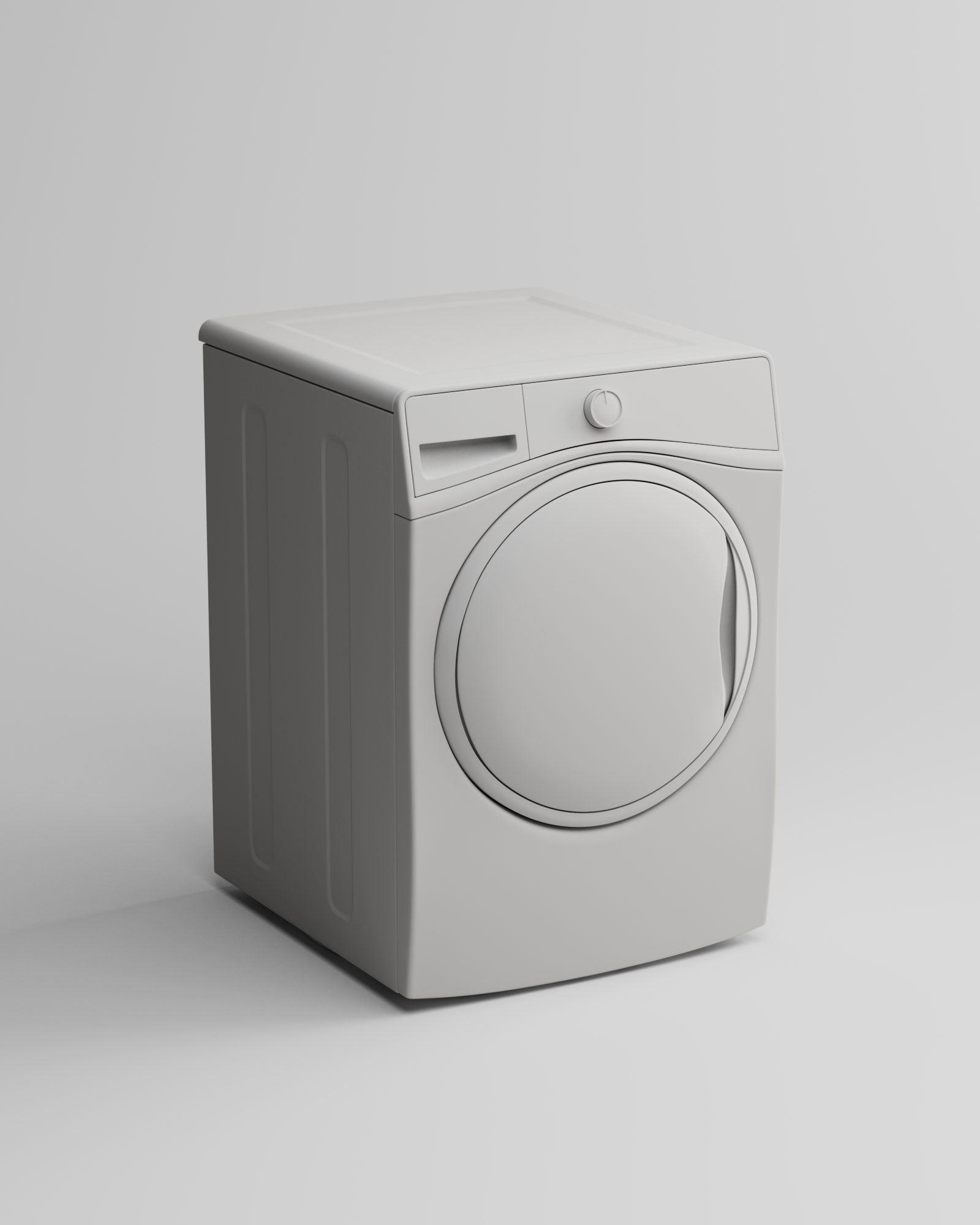 Washing machine clay render, form without surface