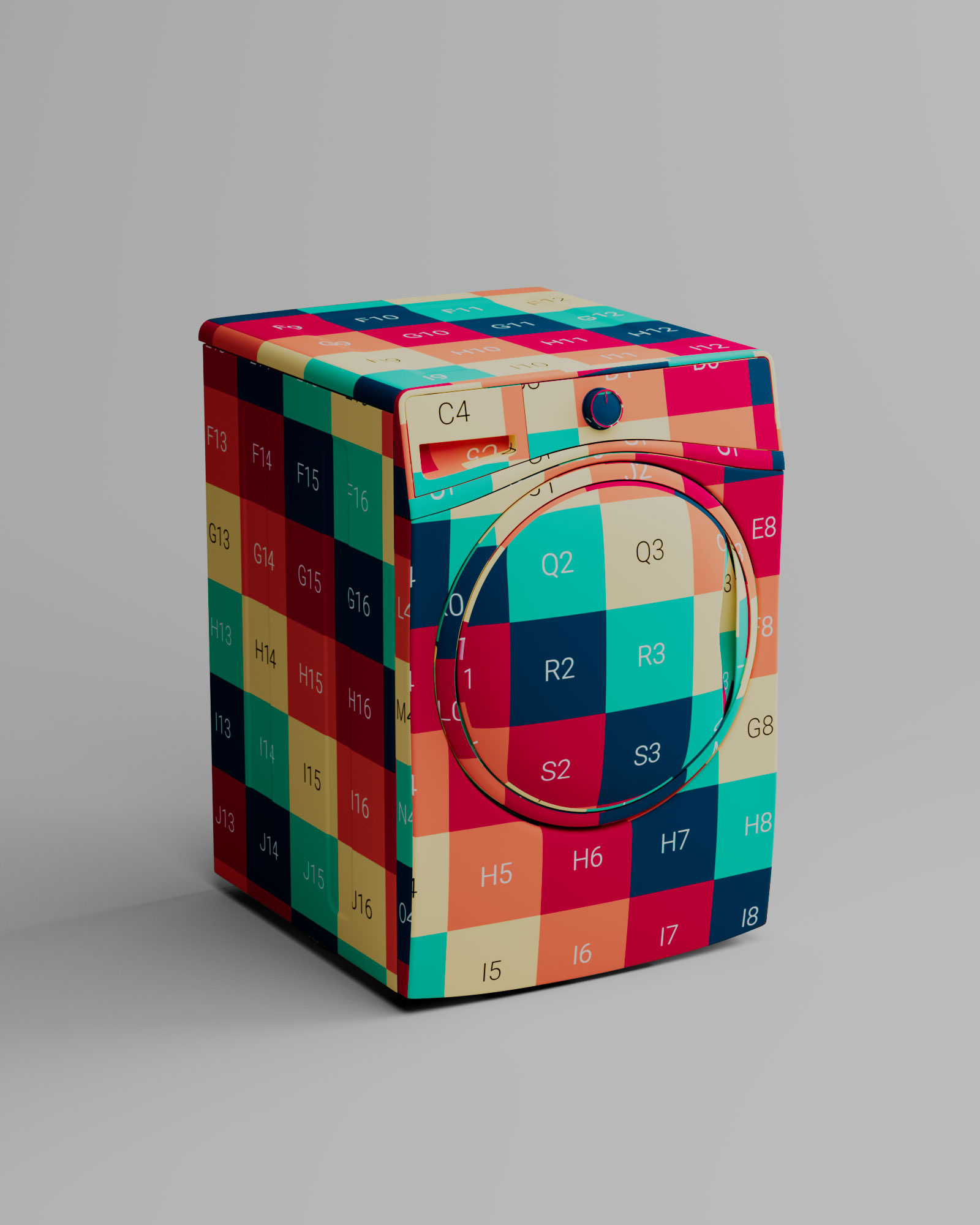 Washing machine UV layout, unwrap and seam placement